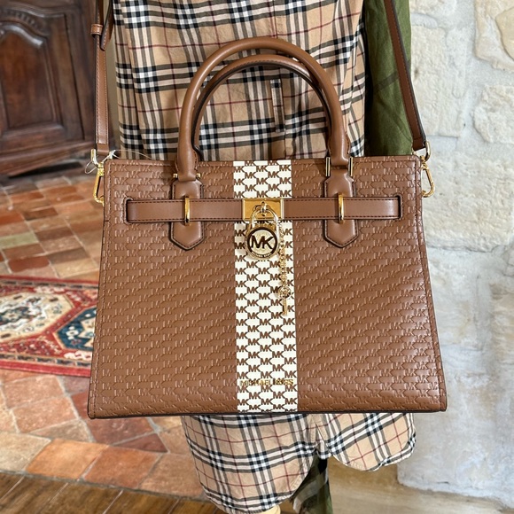 Michael Kors Hamilton medium leather lock key satchel&wallet Luggage NWT - Picture 9 of 12